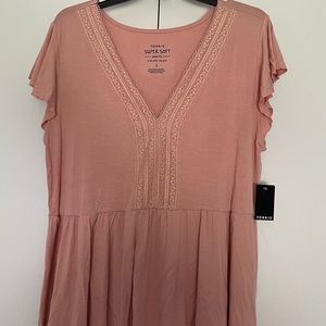 Torrid Super Soft babydoll top in Blush; size 1